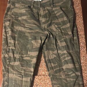 Lucky Brand Olive Camouflage Trousers